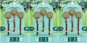 Three packages of Oxbow Timothy Pops small pet chew toys with natural hay balls on sticks