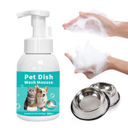 300ml foaming pet dish wash mousse bottle with foam demo and stainless steel dog bowls