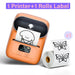 Wireless Thermal Label Maker with Bluetooth App Orange