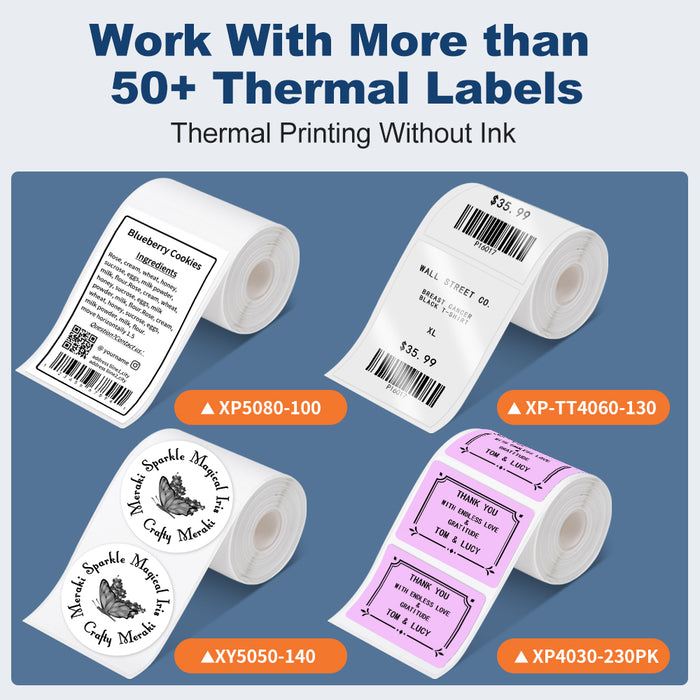 Wireless Thermal Label Maker with Bluetooth App - Paper