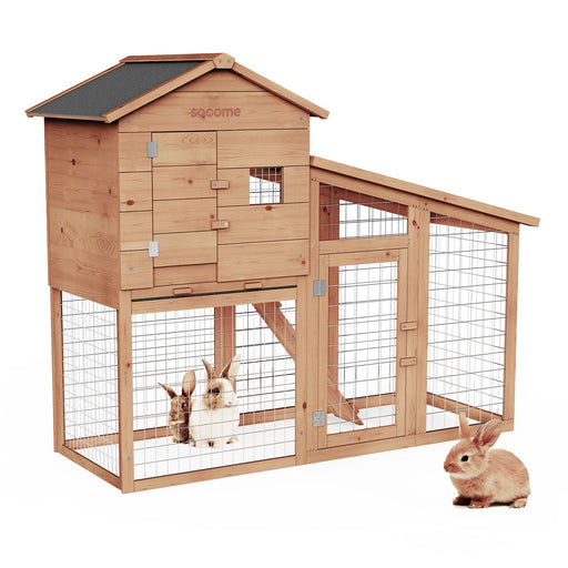 Premium Solid Wood 65" Rabbit Hutch