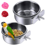 Premium Stainless Steel Bird Feeding Bowl Set