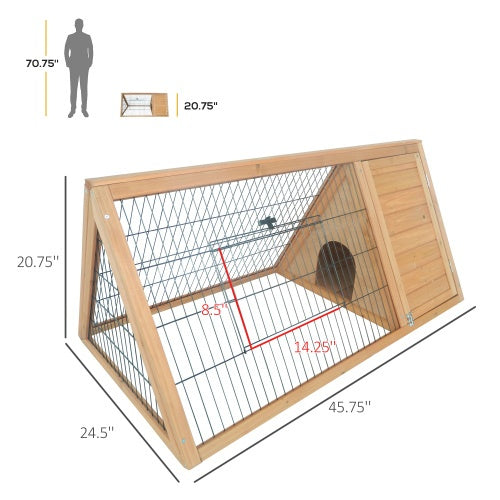Premium Wooden A-Frame Rabbit Hutch