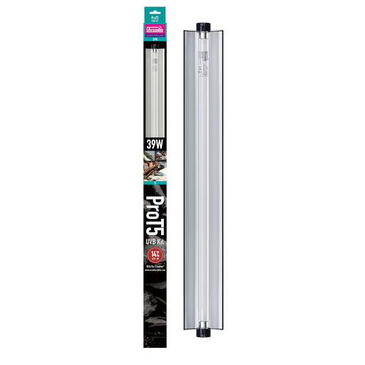 Pro5 39W UVB reptile light kit with packaging and long fluorescent tube with black end caps