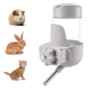 White small pet water bottle with metal drinking tube and twist cap clamp mount