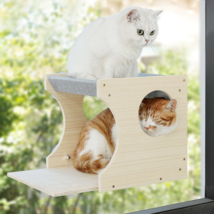 Sturdy Double-Level Cat Window Perch