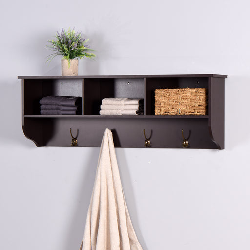 Wall-Mounted Coat Organizer Espresso