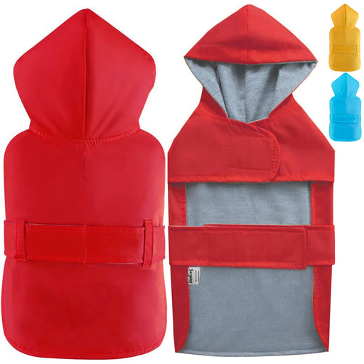 Waterproof Hooded Dog Raincoat with Leash Hole