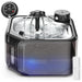 Wireless cat water fountain with motion sensor showing water streams from central spout and