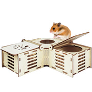 Wooden Foraging Puzzle Toy for Small Animals